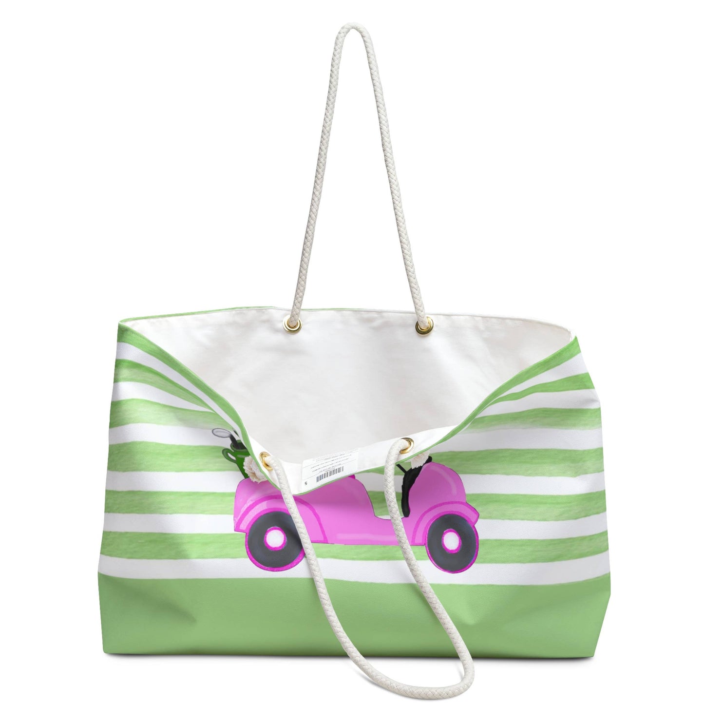 Pink Golf Cart Weekender Tote Bag