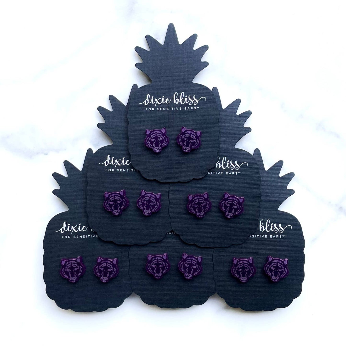 Purple Tiger Earrings