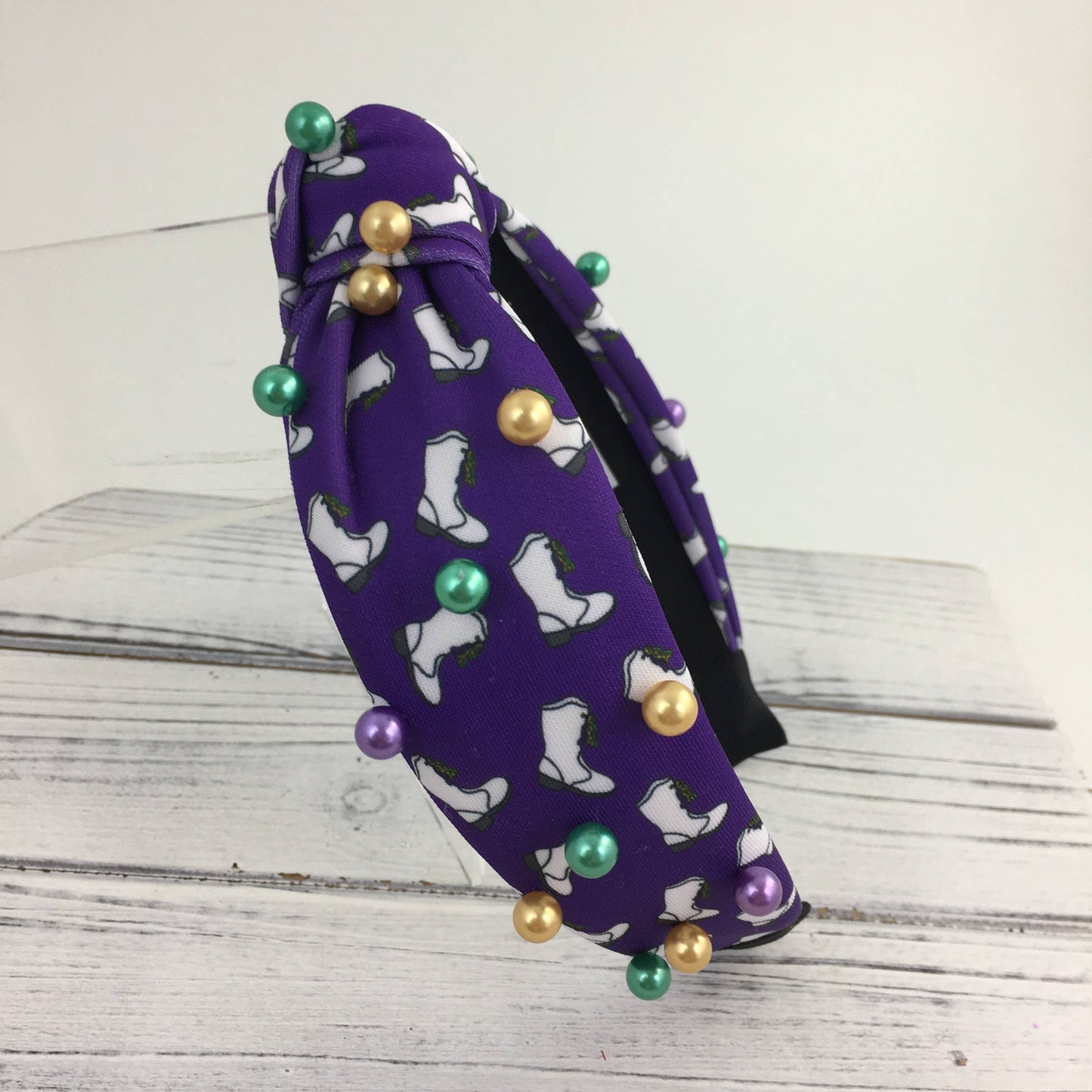 Mardi Gras Boots Embellished Headband
