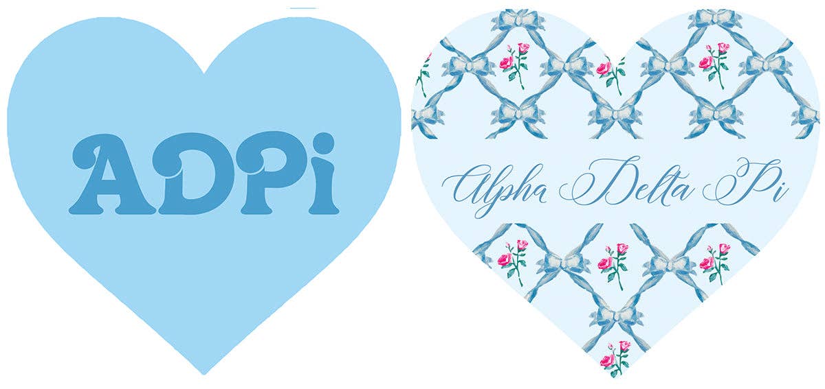 Sorority Double Sided Heart Coaster
