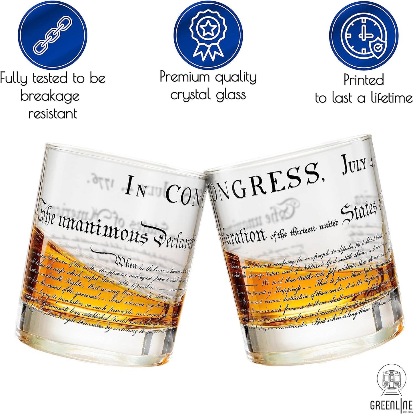 Declaration of Independence Whiskey Glasses
