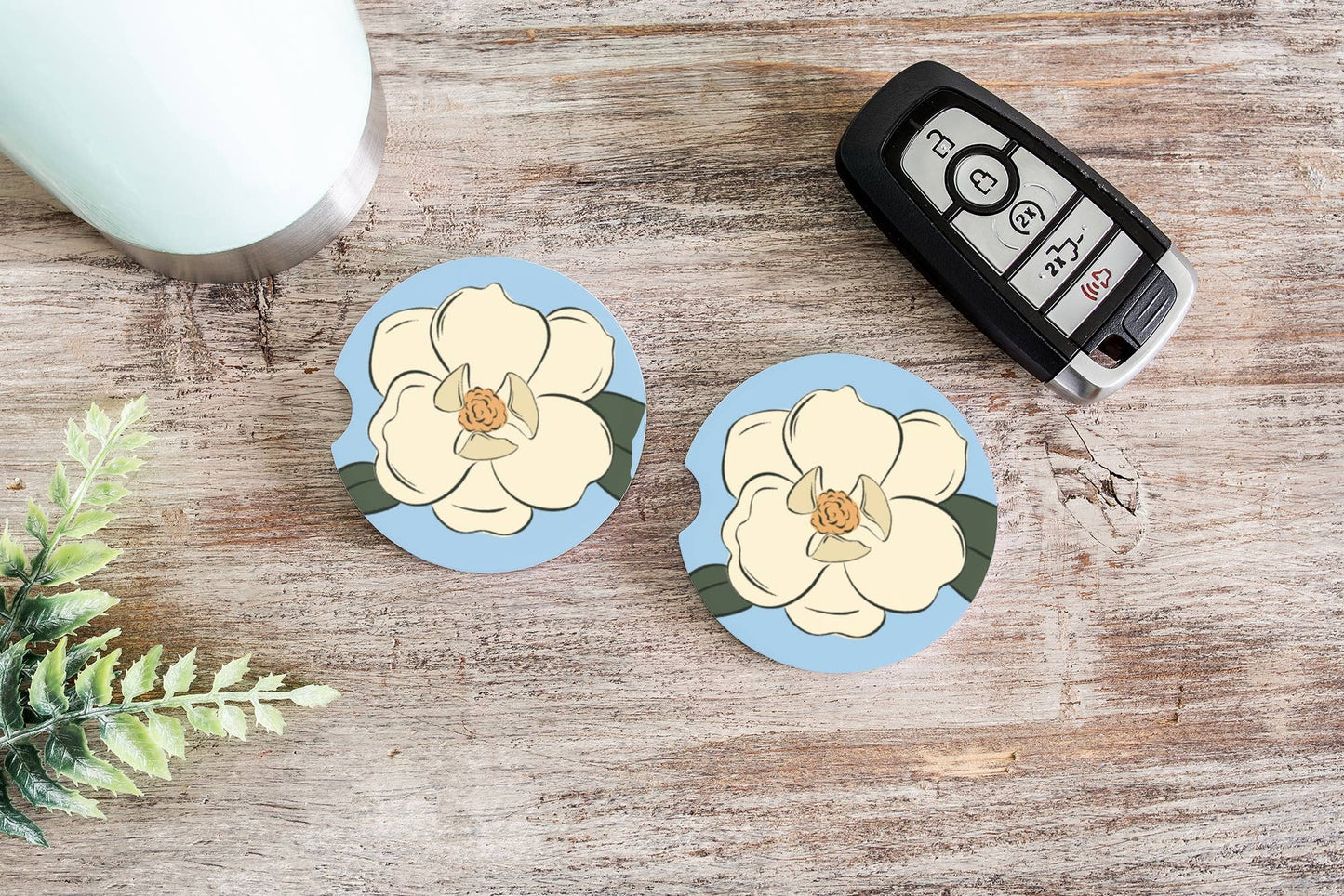 Magnolia Car Coasters