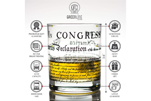 Declaration of Independence Whiskey Glasses