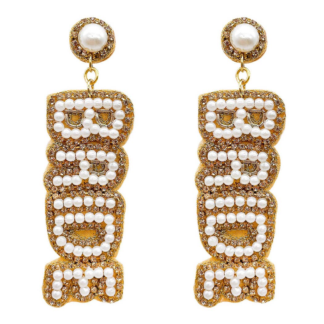 Beaded Pearl Bride Earrings