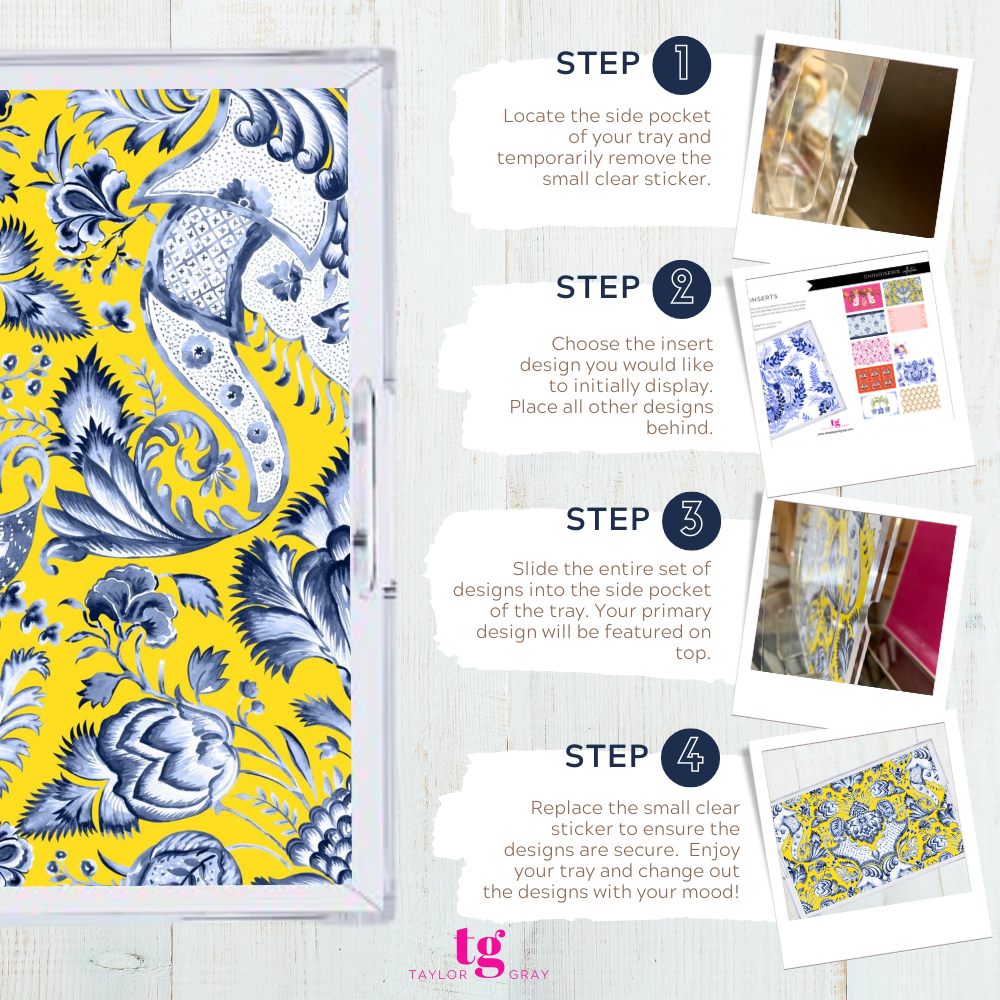 11x17 Acrylic Tray with INK BLOTS insert set of 10