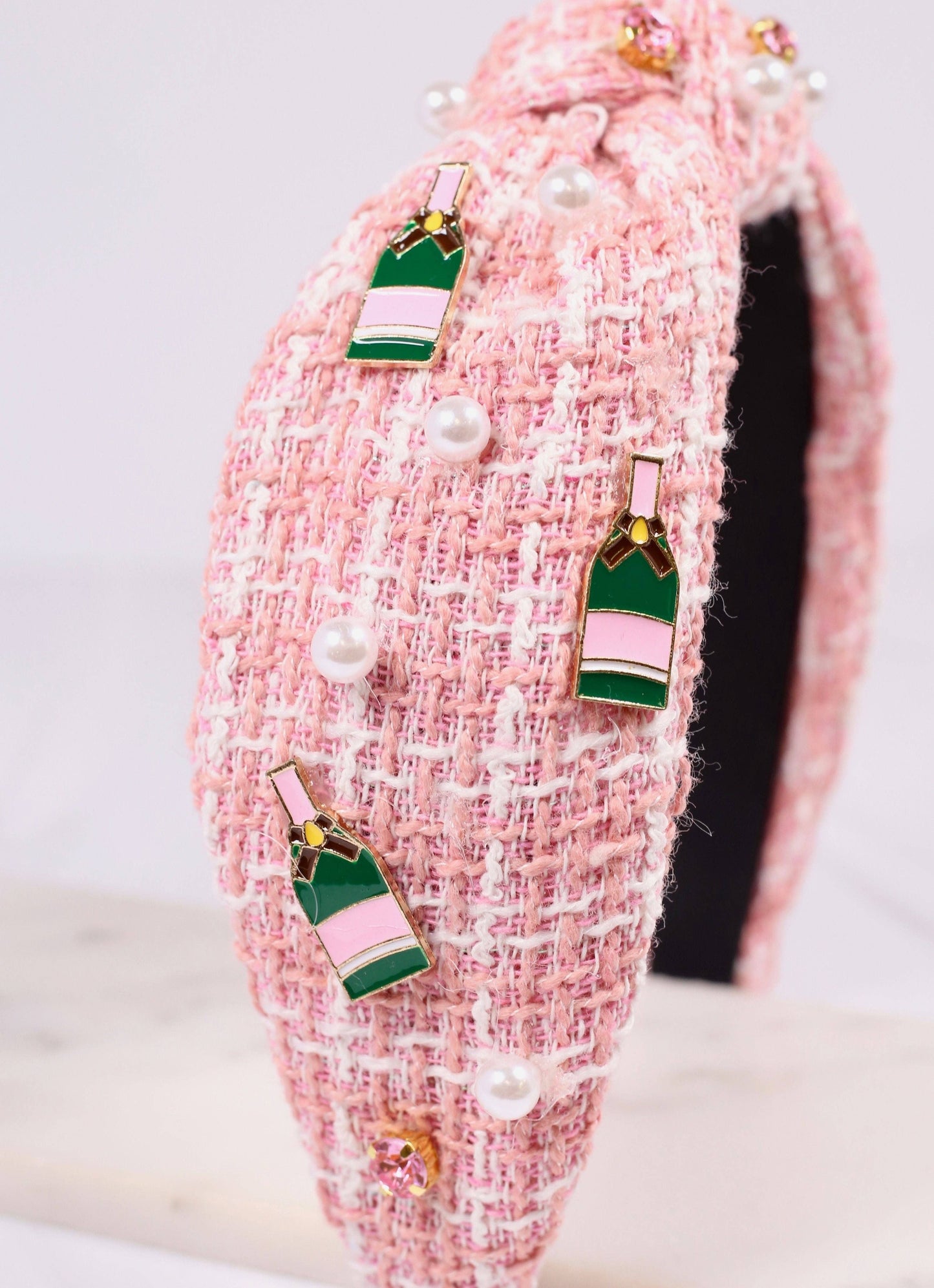 Champagne Tweed Headband PINK