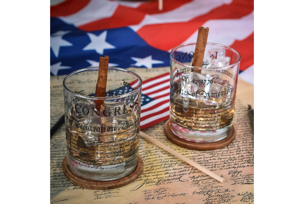 Declaration of Independence Whiskey Glasses