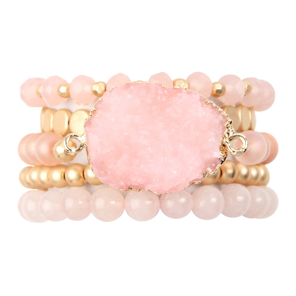 DRUZY CHARM MIXED BRACELET SET
