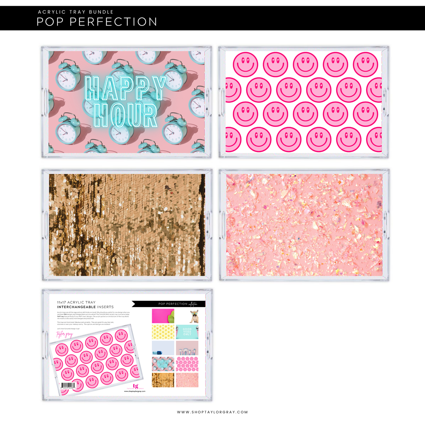 11x17 Acrylic Tray with POP PERFECTION insert set of 10