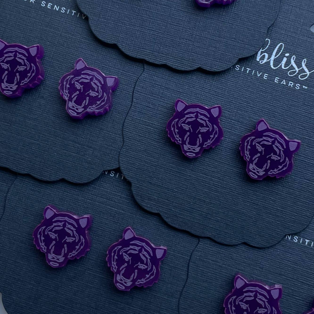 Purple Tiger Earrings