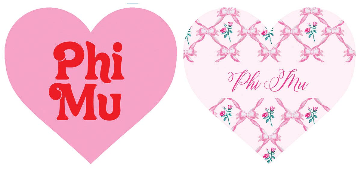 Sorority Double Sided Heart Coaster