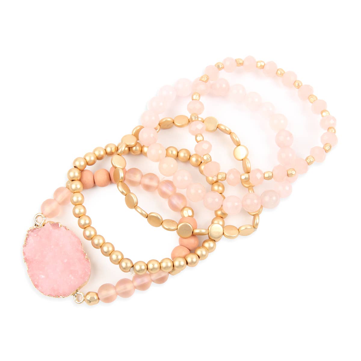 DRUZY CHARM MIXED BRACELET SET