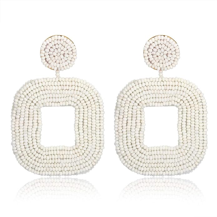 Bohemia Seed Bead Square Earrings