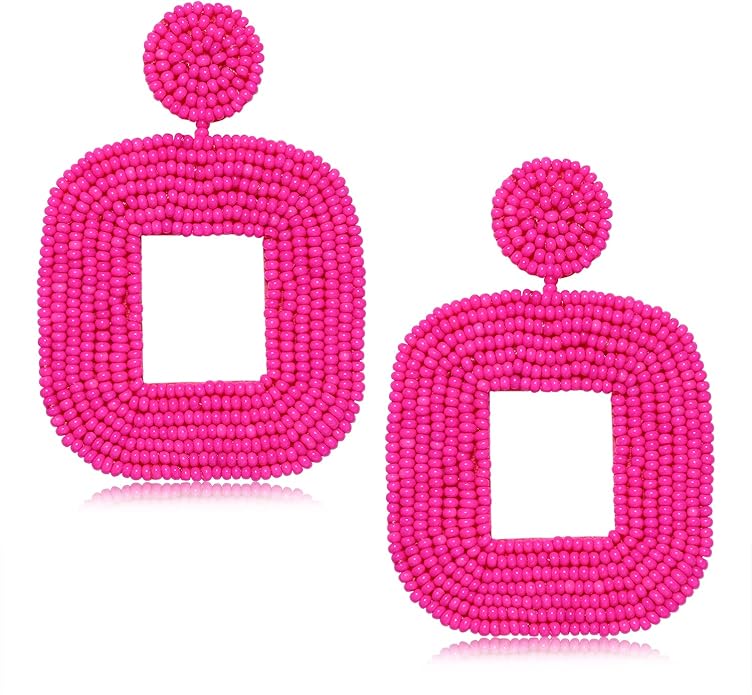Bohemia Seed Bead Square Earrings