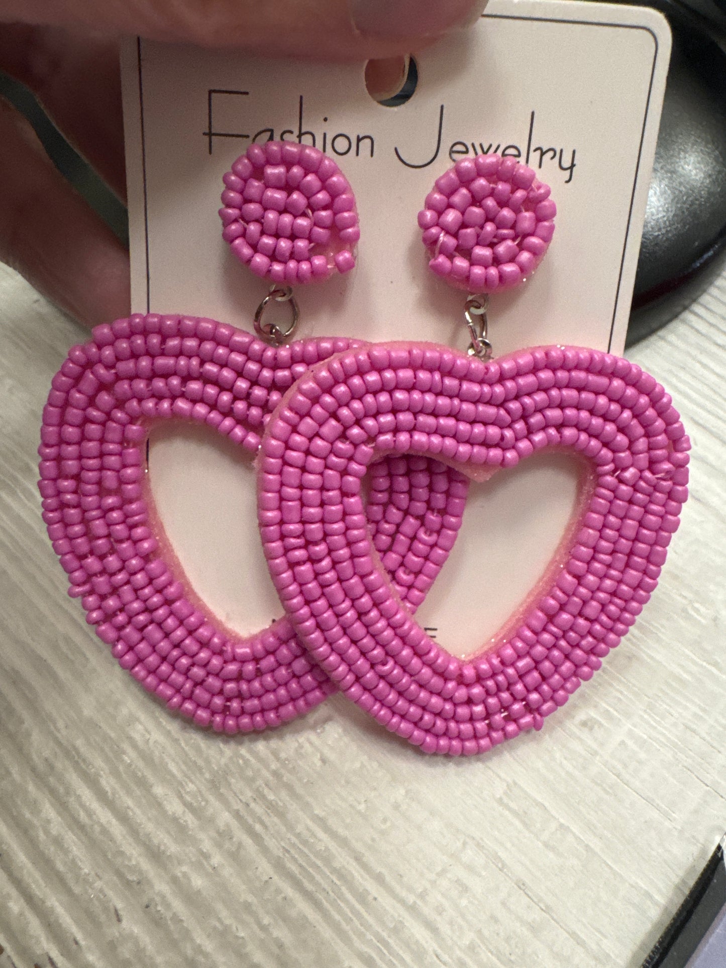 Beaded Heart Earrings