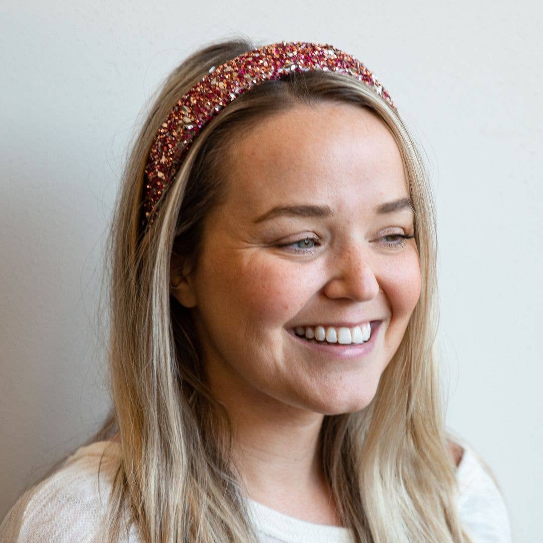 All That Glitters Headband - Maroon Hues