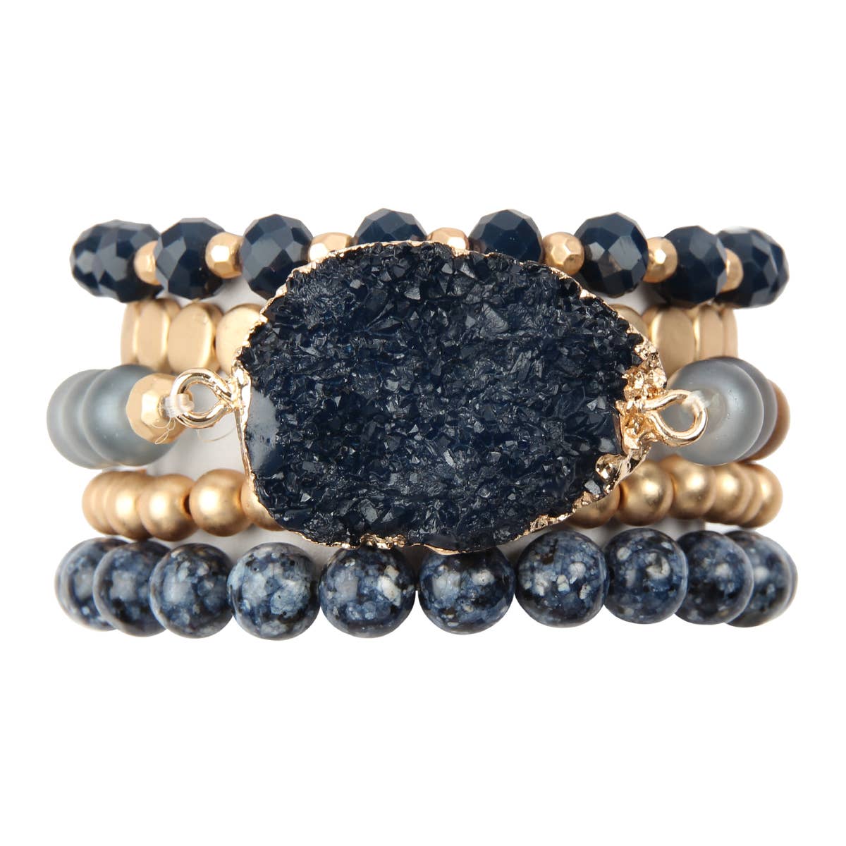 DRUZY CHARM MIXED BRACELET SET