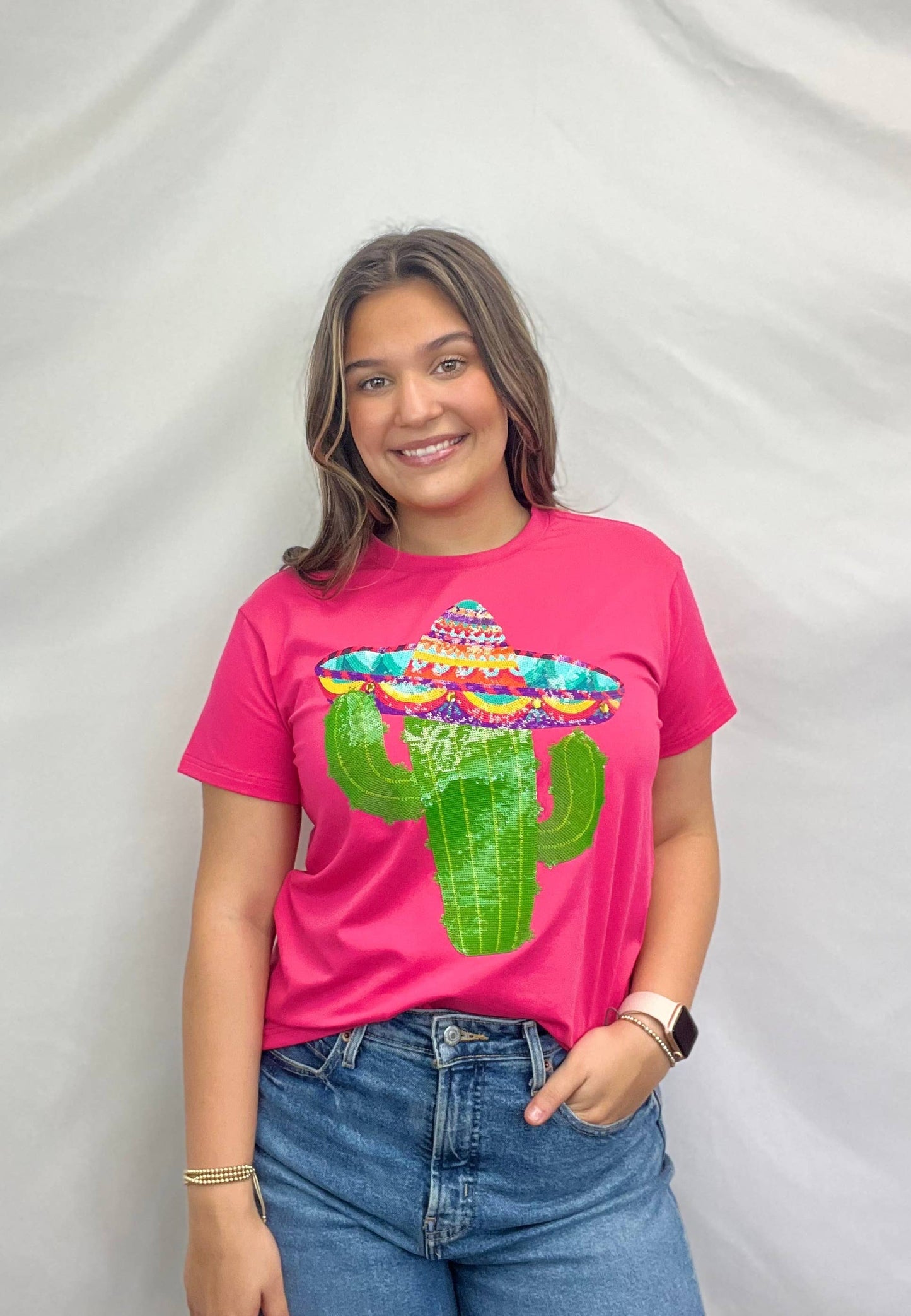 Taco Tuesday | Women's Sequin Design Tee (Pink)