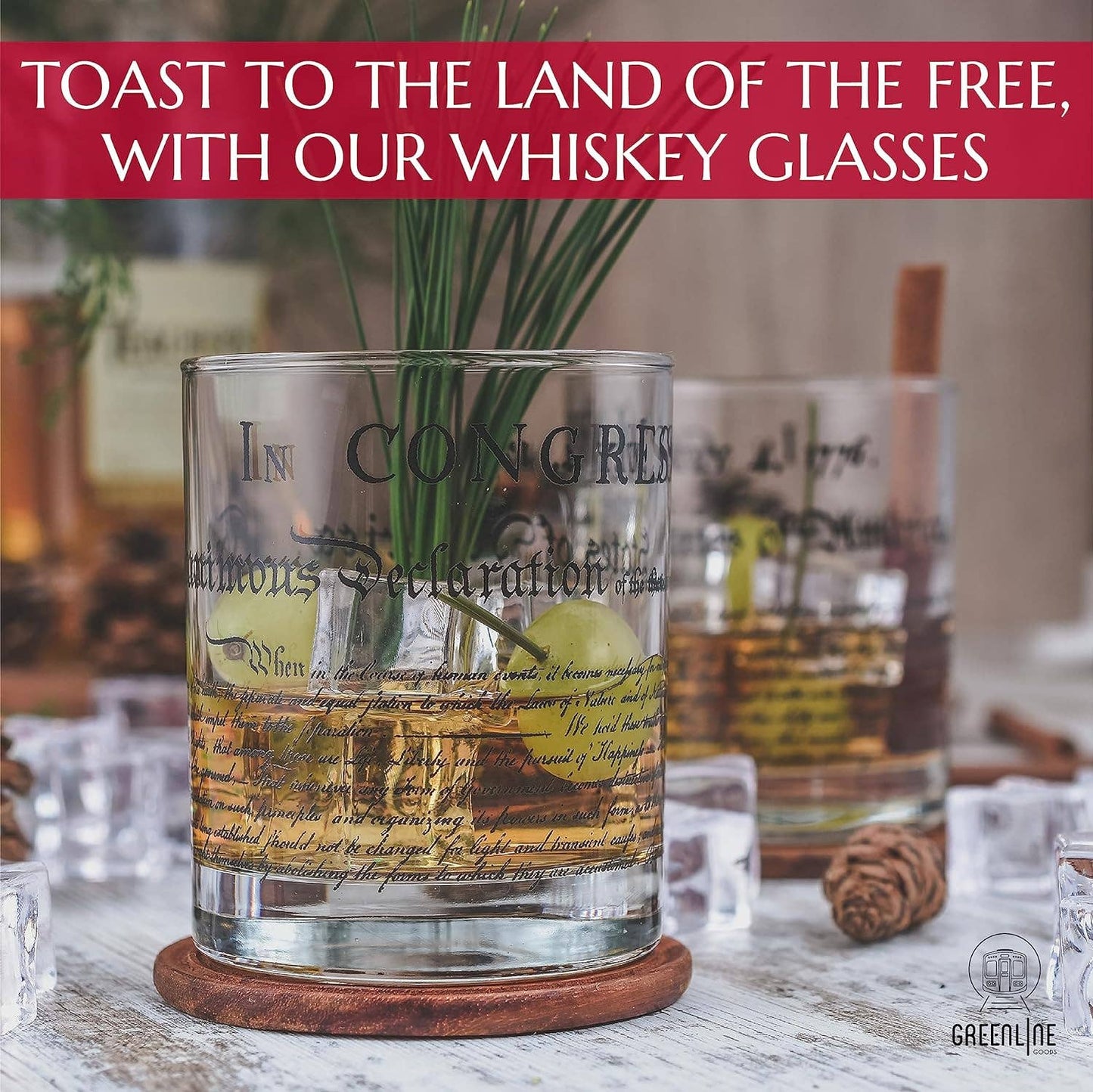 Declaration of Independence Whiskey Glasses