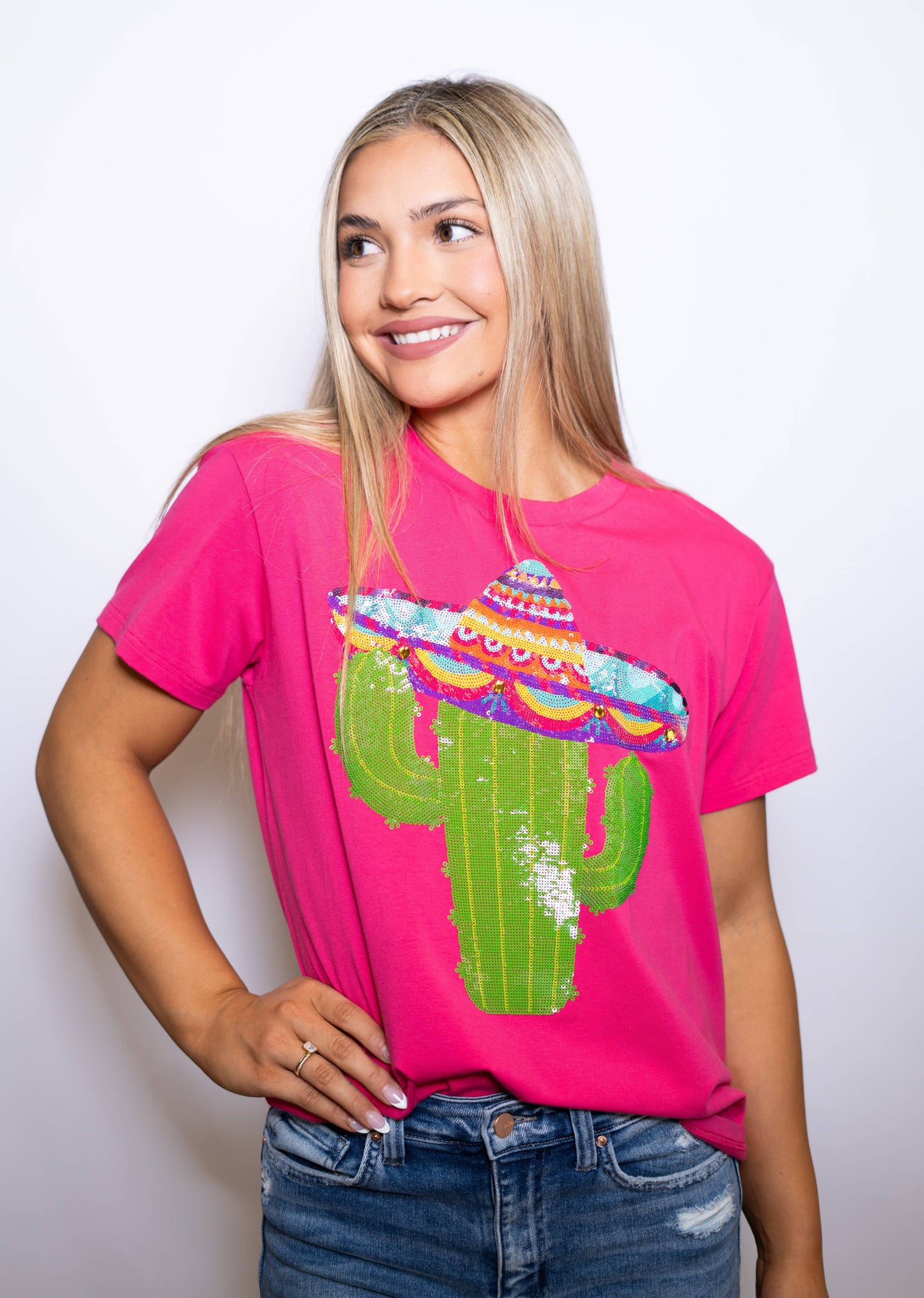 Taco Tuesday | Women's Sequin Design Tee (Pink)