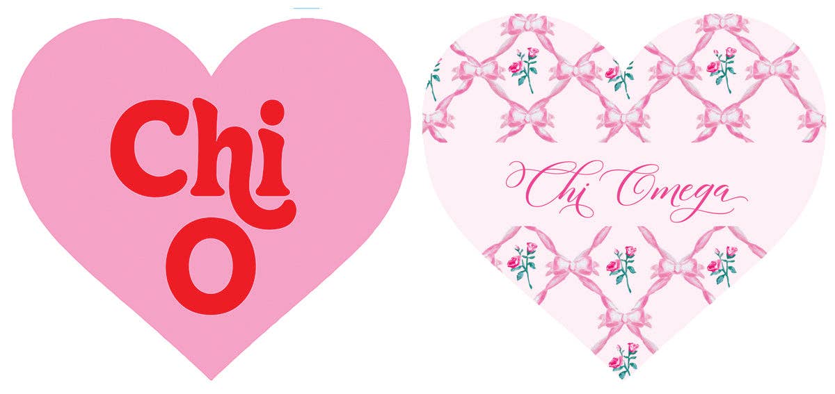 Sorority Double Sided Heart Coaster