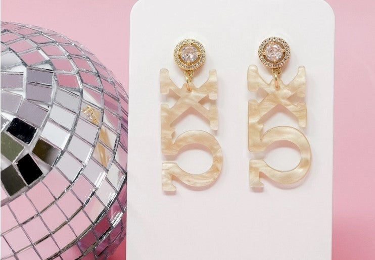 Acrylic Sorority Bling Earrings
