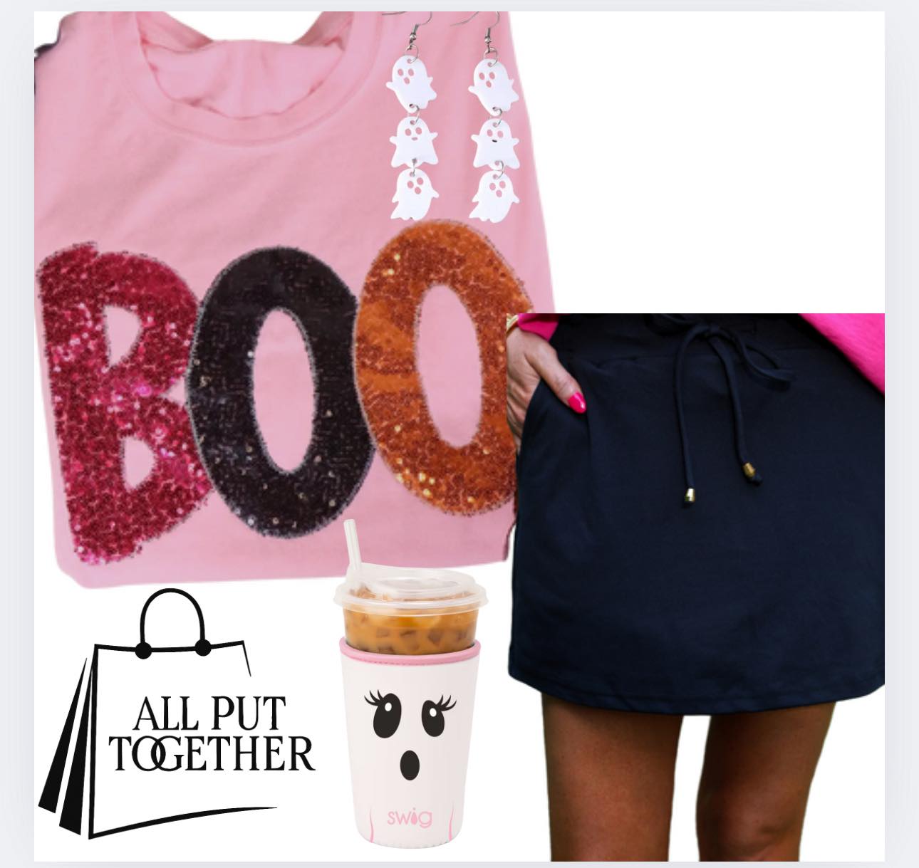 Pink Boo Sequin Tee
