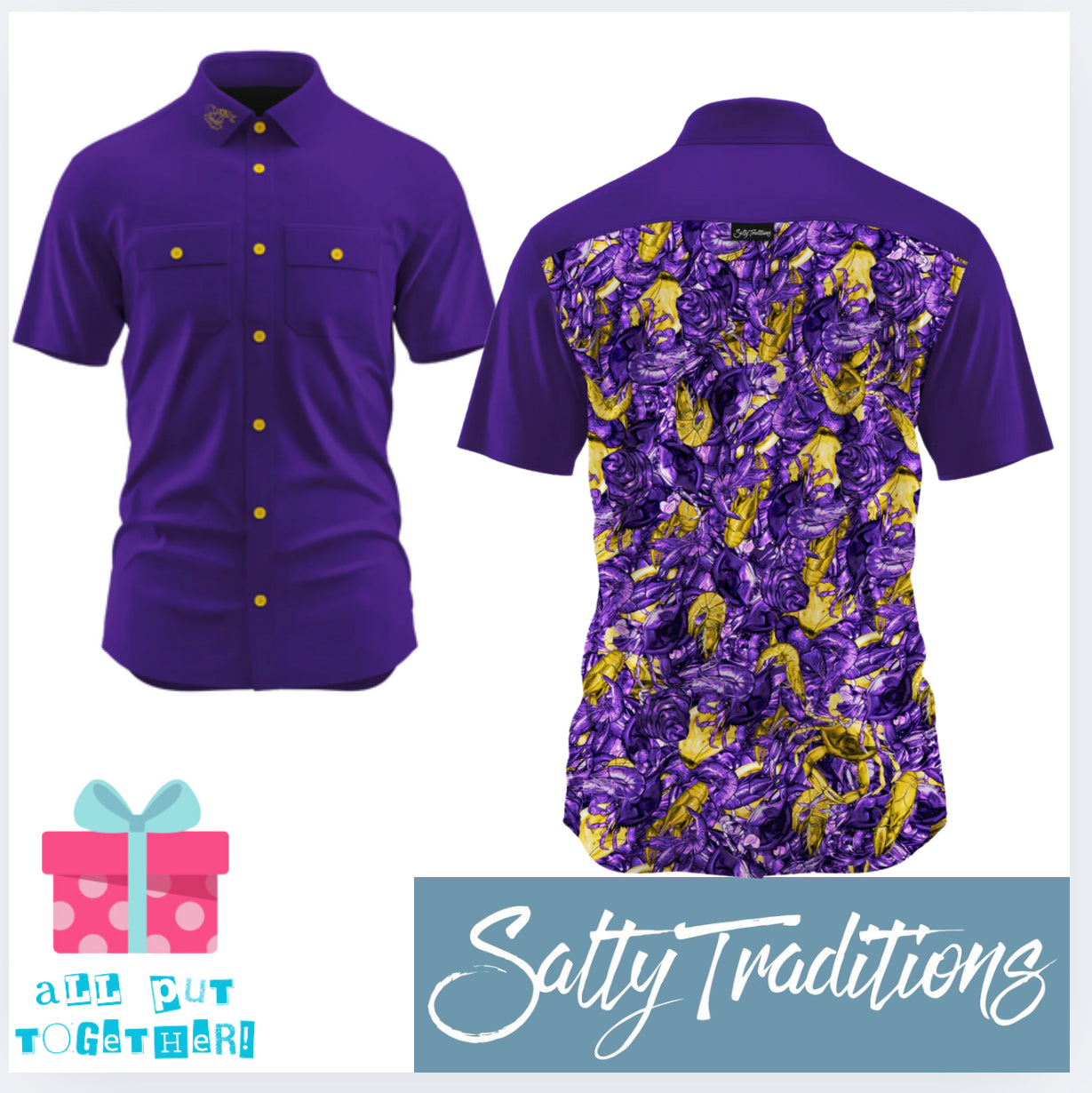 Performance Short Sleeve Button Up - Tiger Seafood