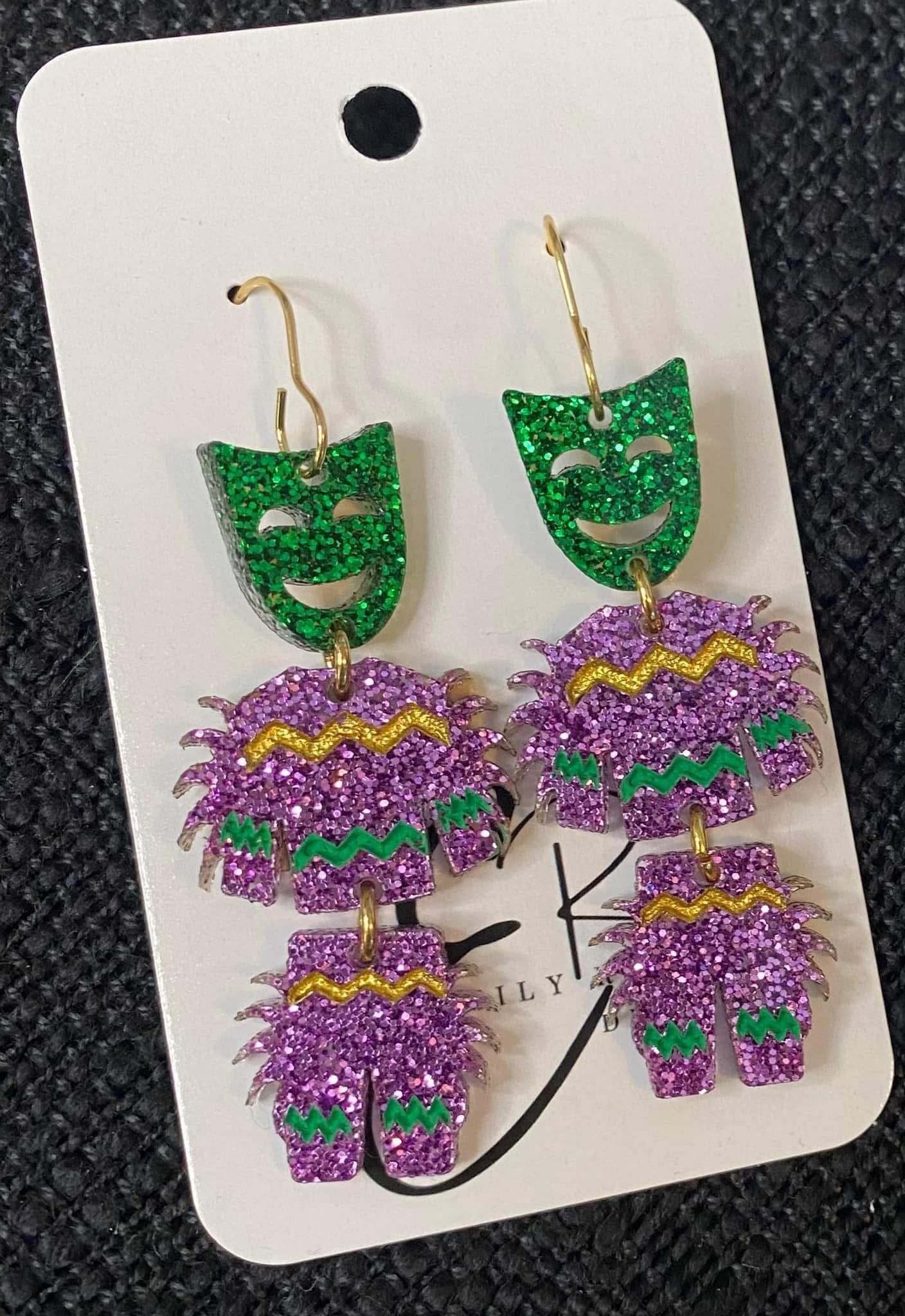 Mardi Gras Men Earrings