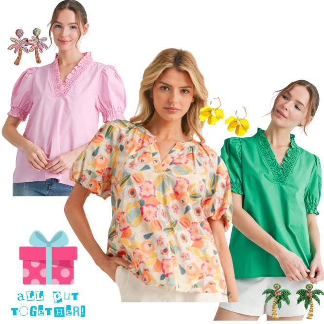 Floral Print Balloon Sleeve Top