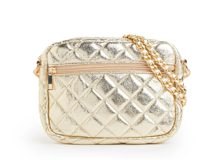 Quilted Metallic Puffer Handbag