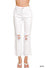 High Waist Distressed Straight Leg Jeans