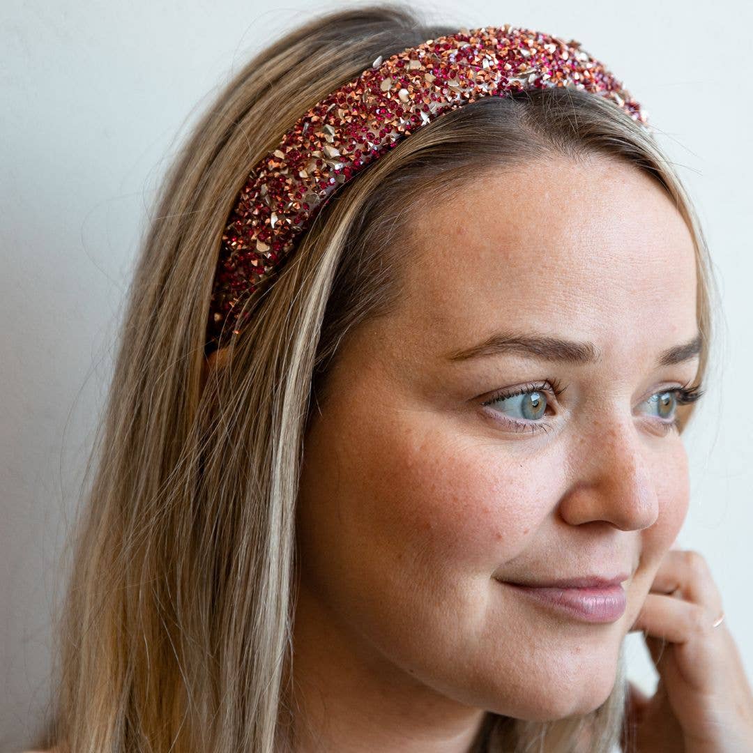 All That Glitters Headband - Maroon Hues