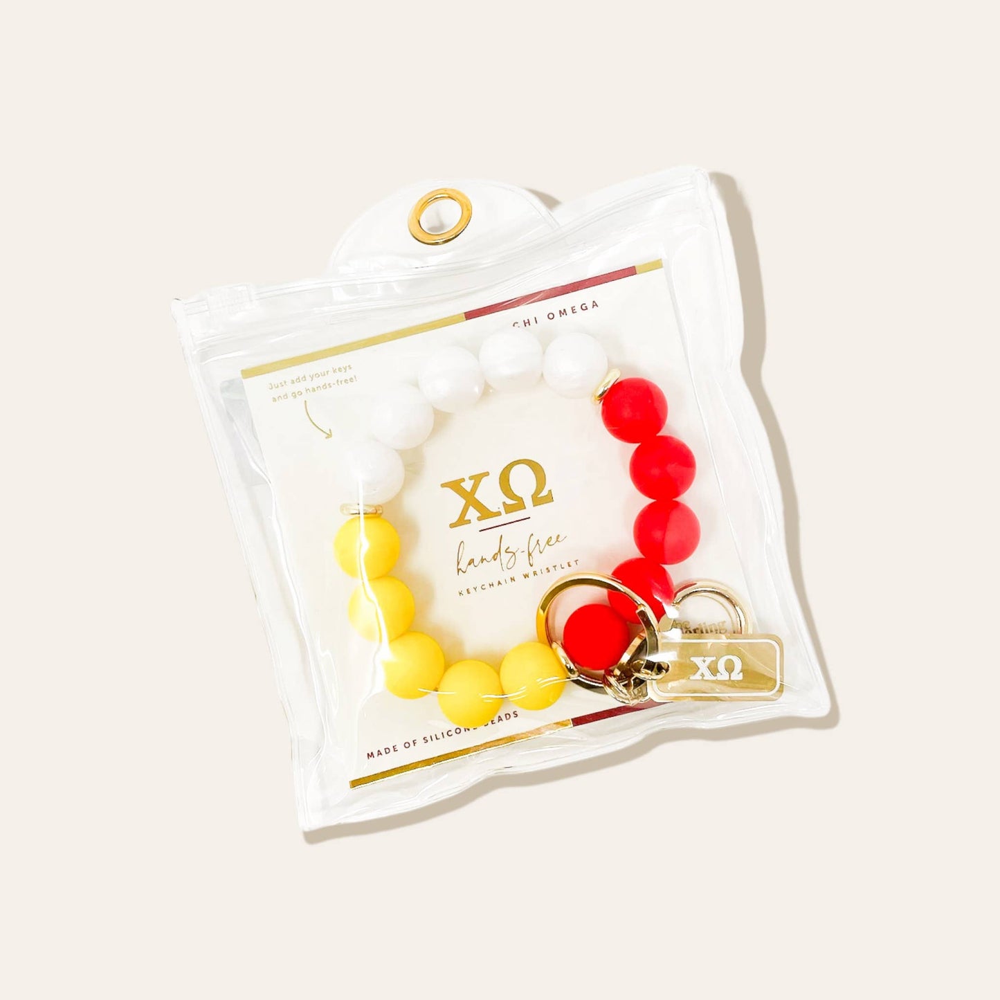 Hands-Free Beaded Sorority Keychain Wristlet