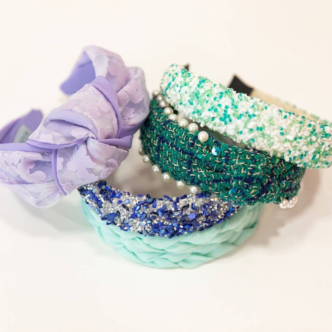All That Glitters Headband - Teal + White