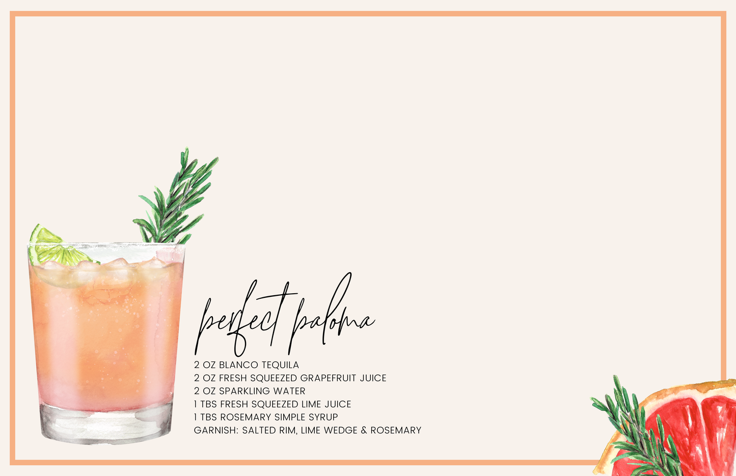 Acrylic Tray COCKTAILS insert set of 10