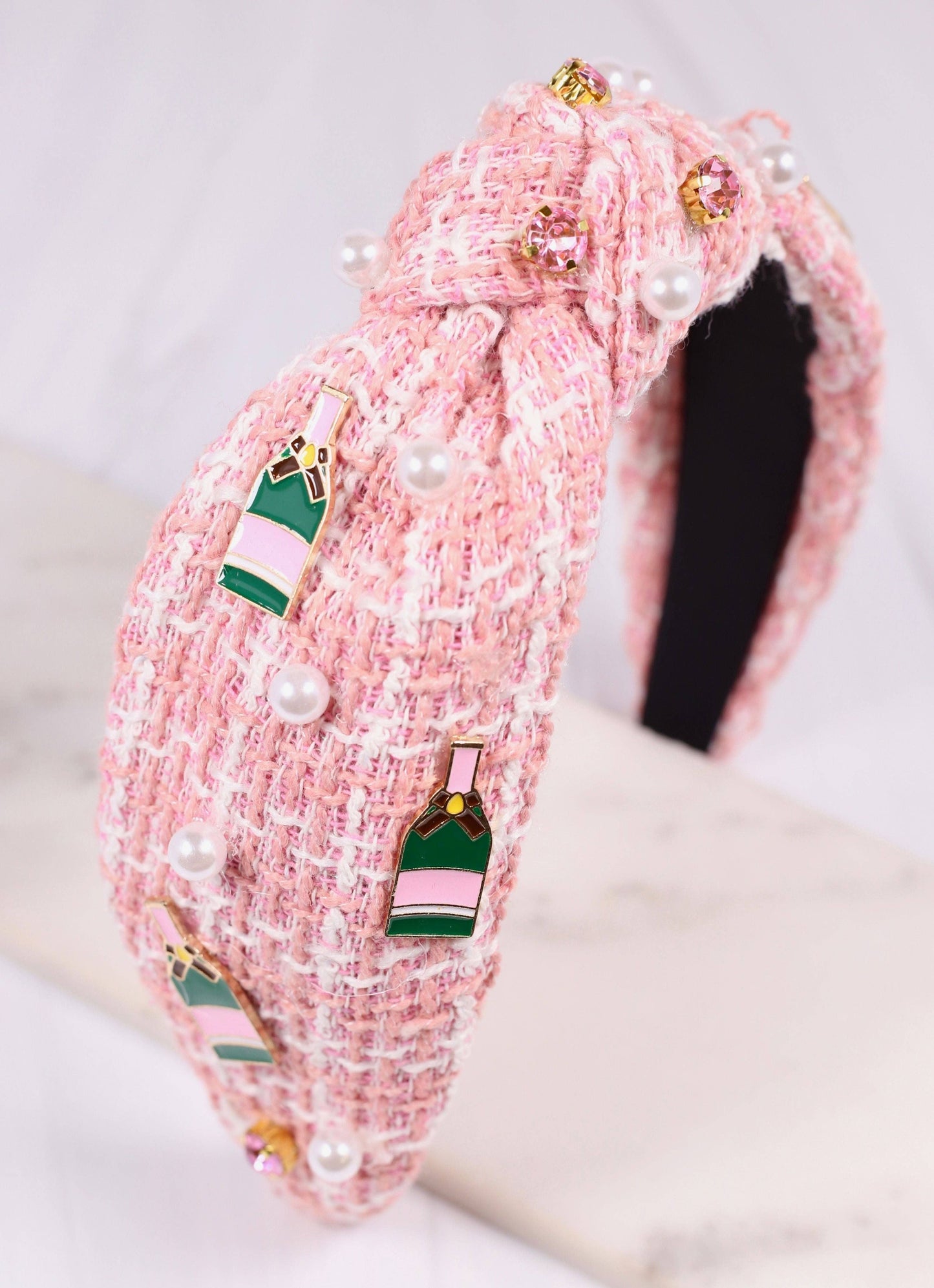 Champagne Tweed Headband PINK