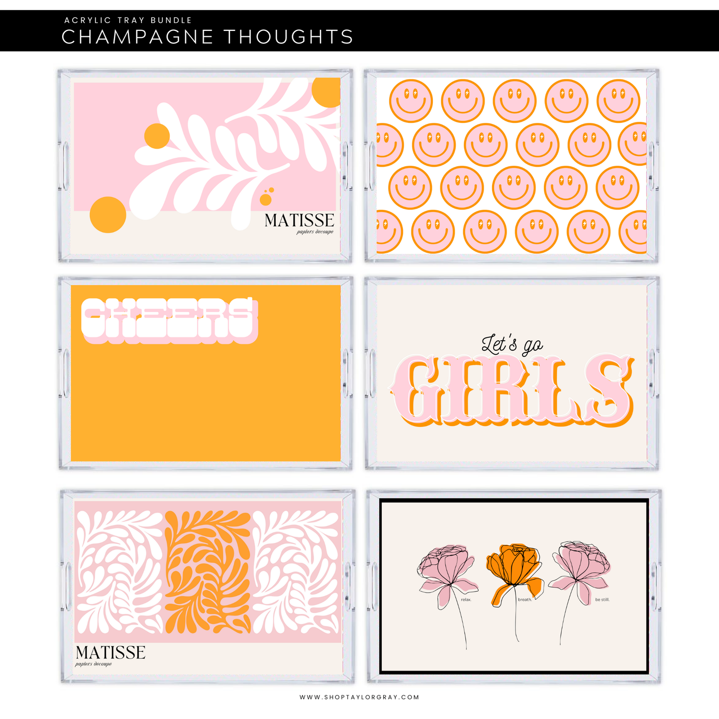 11x17 Acrylic Tray with CHAMPAGNE DREAMS insert set of 10