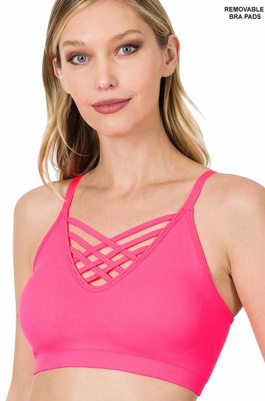 Front V-Lattice Seamless Bralette