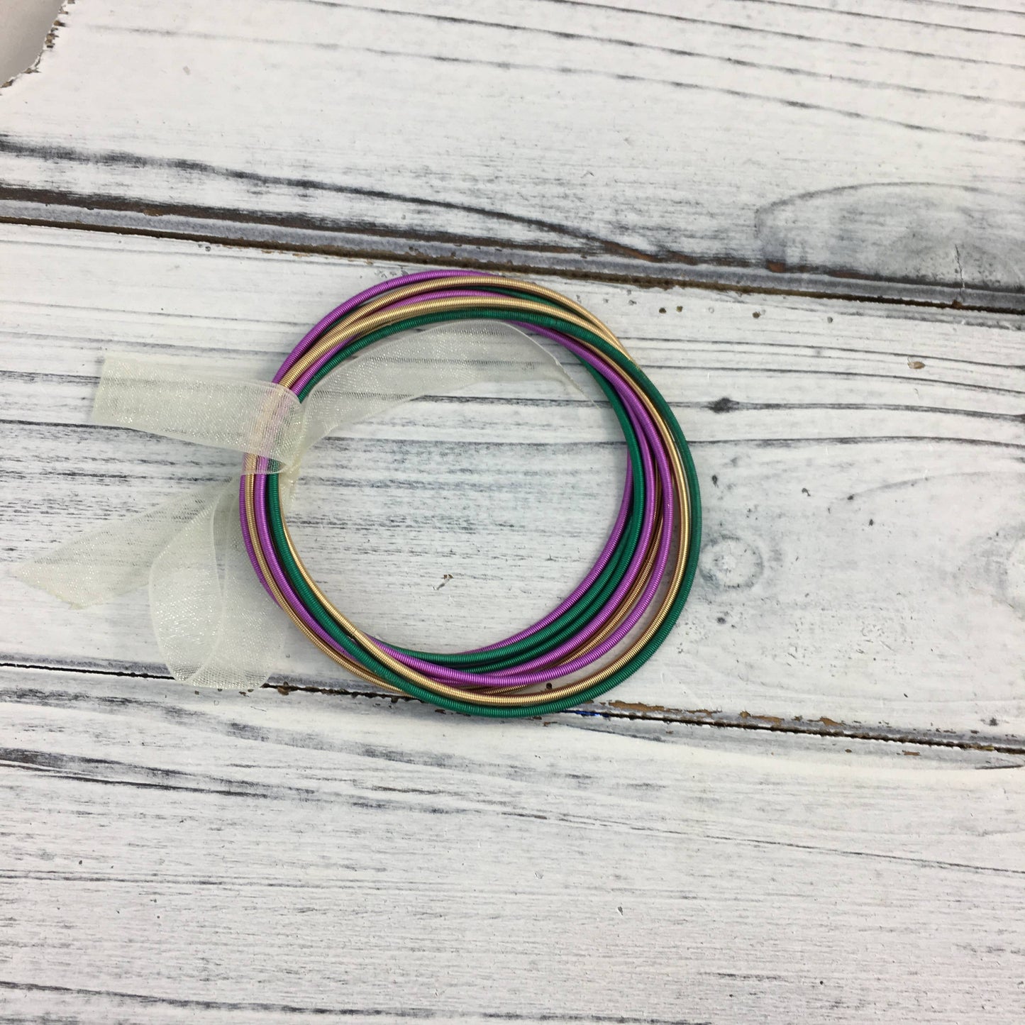 Mardi Gras Guitar String Bracelet