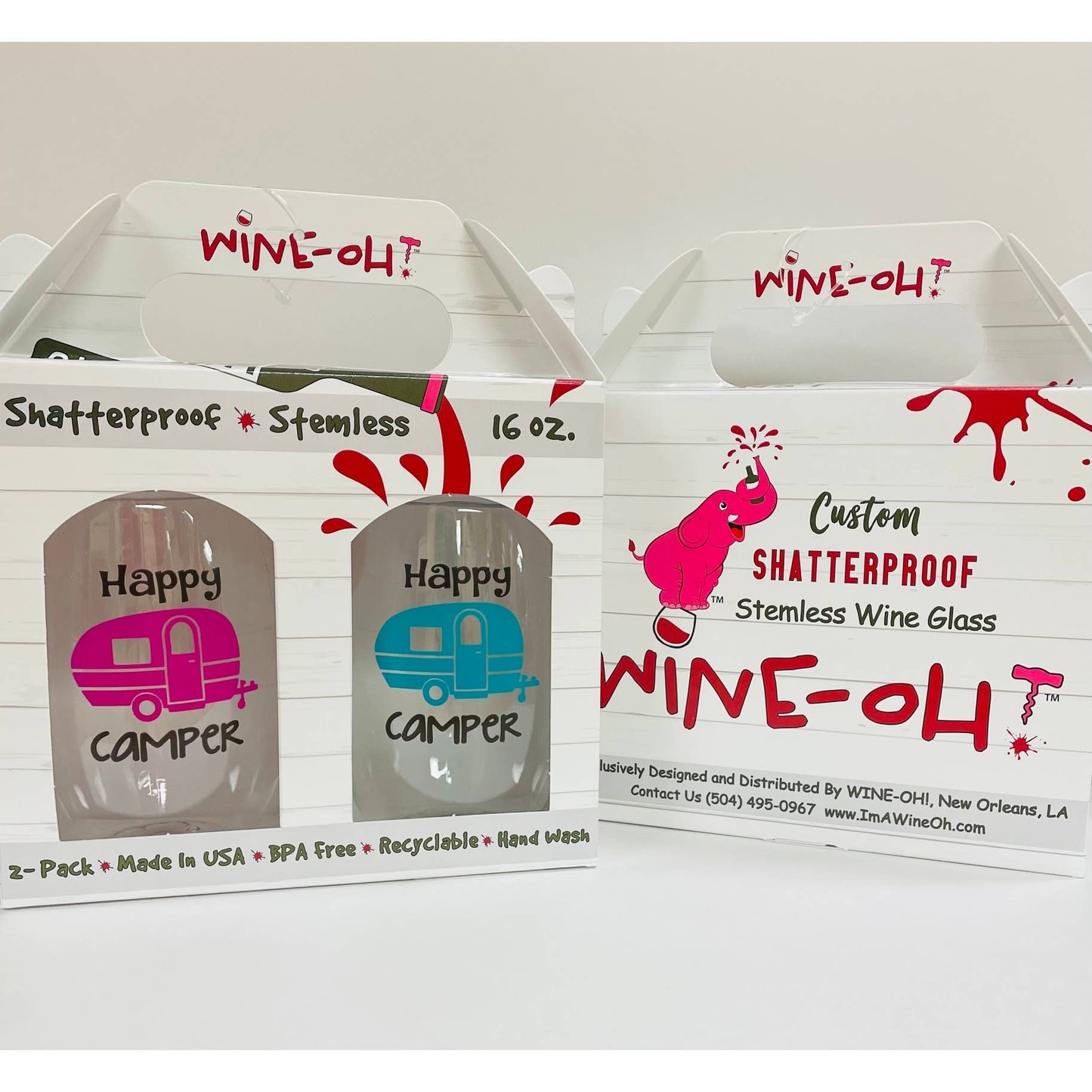 Mardi Gras Geaux Shatterproof Wine Glasses