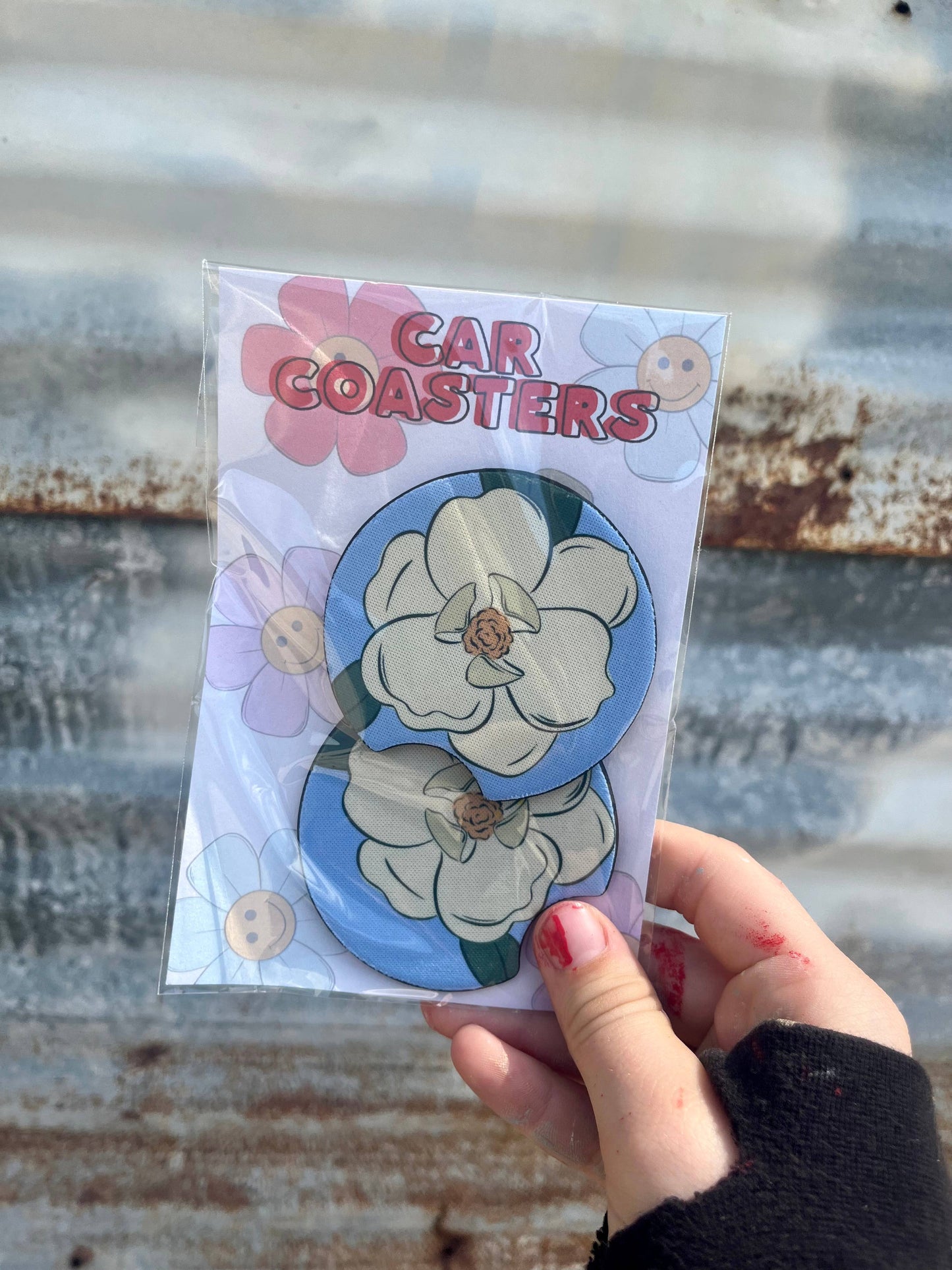 Magnolia Car Coasters