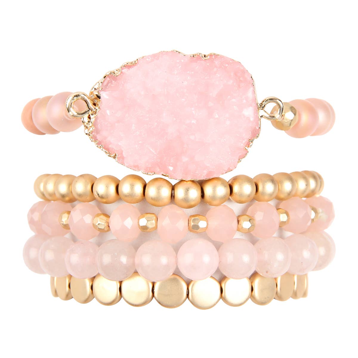 DRUZY CHARM MIXED BRACELET SET
