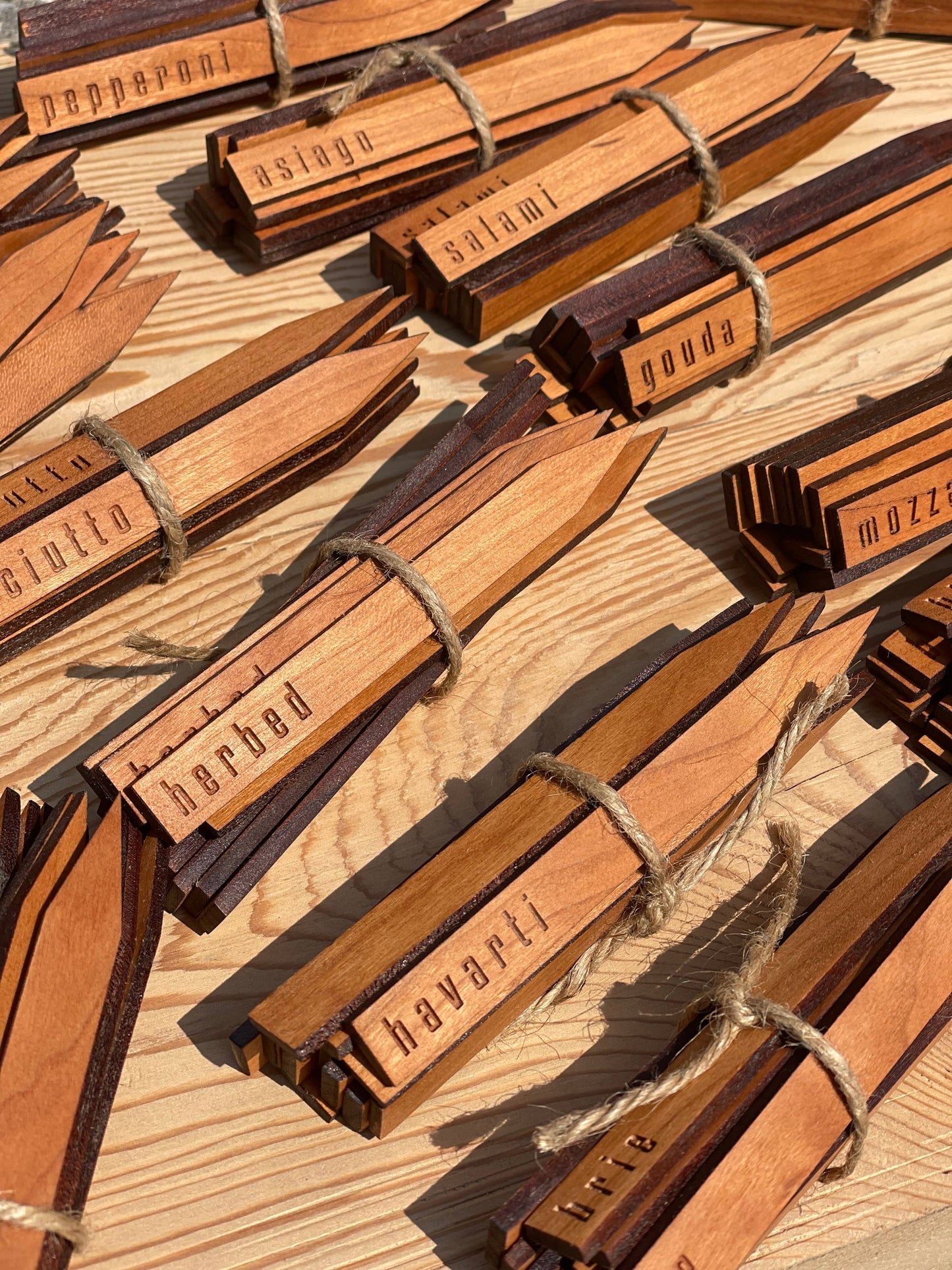 Charcuterie Wooden Meat + Cheese Picks // Engraved // Cherry