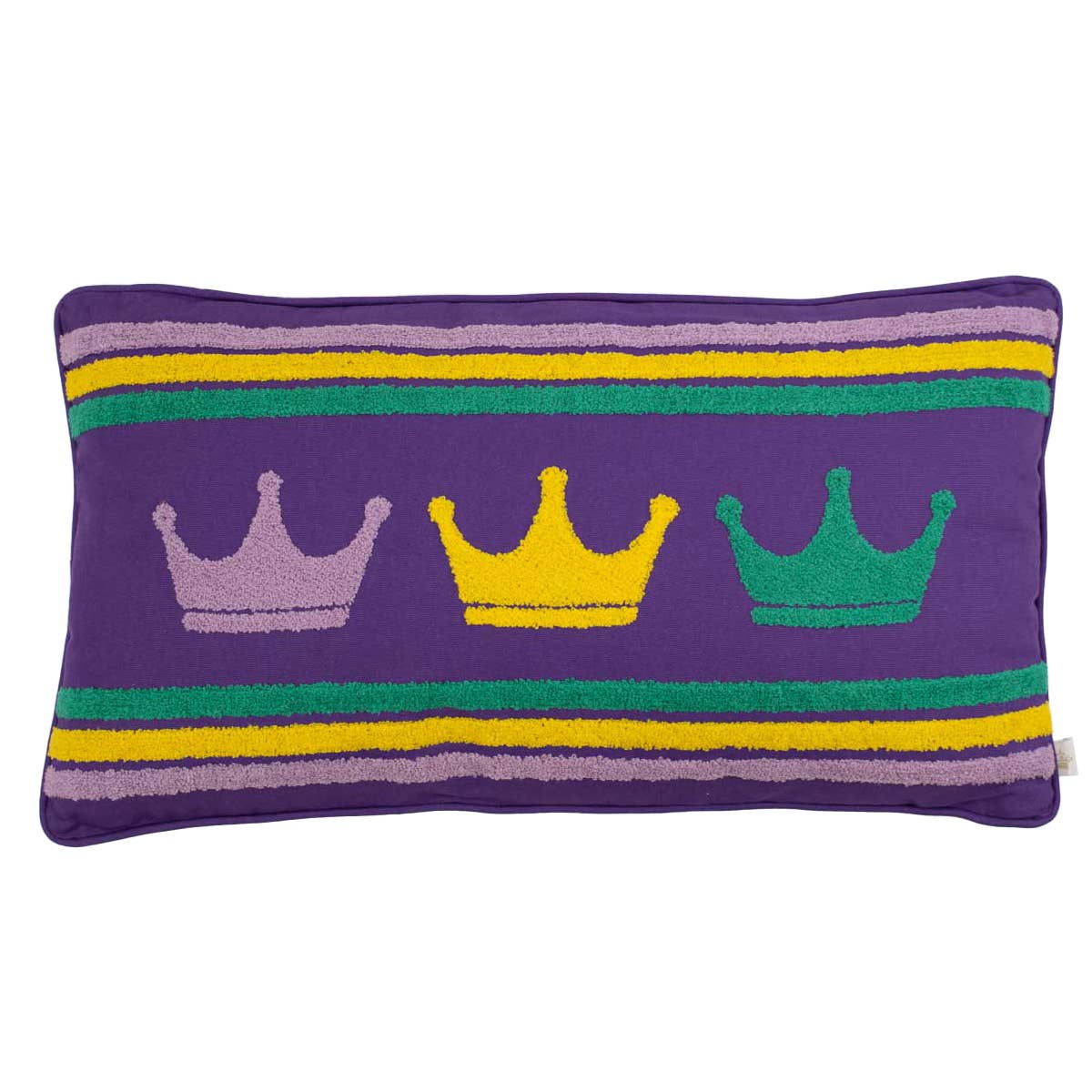 Victoria Crown Lumbar Pillow Purple/Yellow/Green 12.5x22.5