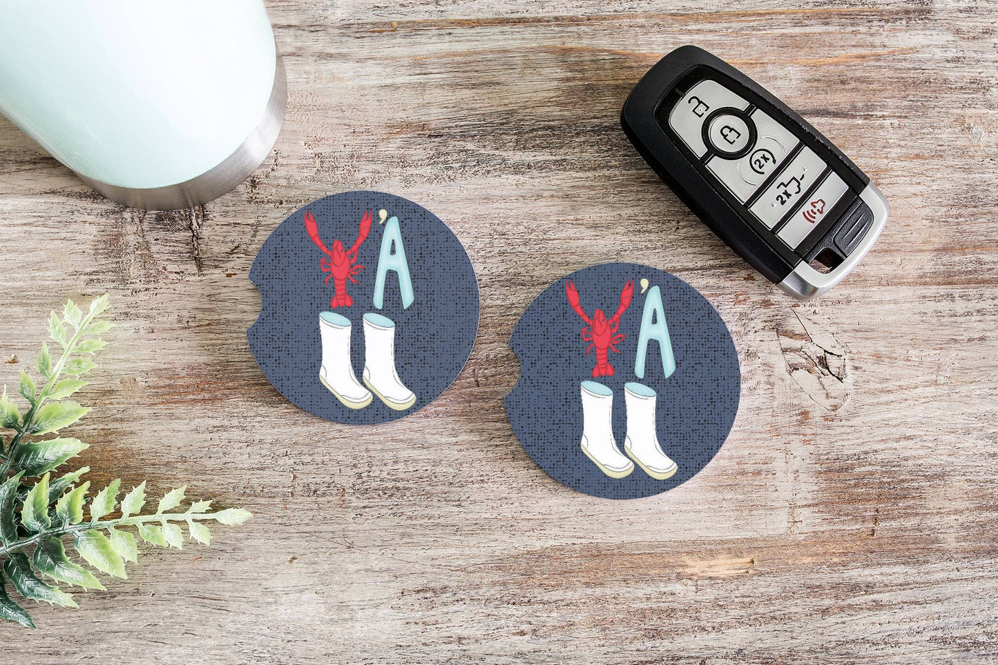 Y’all Crawfish Car Coasters