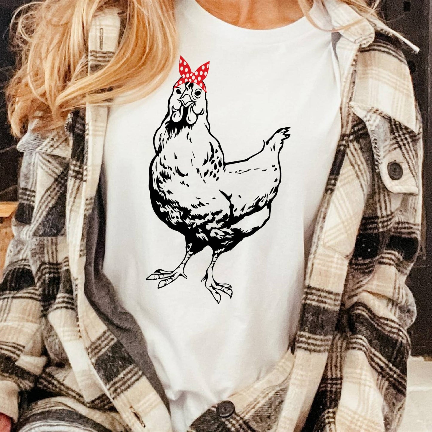 Animal Bandana Chicken Tee, Farm Tee, Sublimation Tee