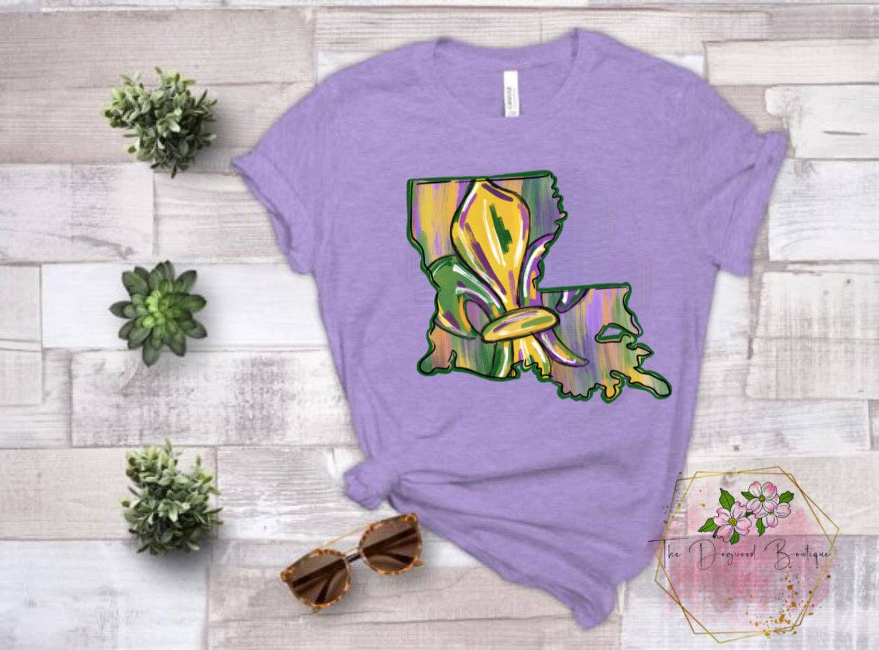 Brushstroke LA Fleur De Lis T-Shirt