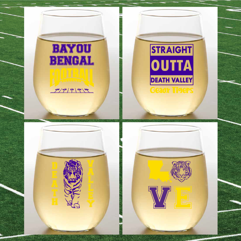 LSU Shatterproof Wine Glasses