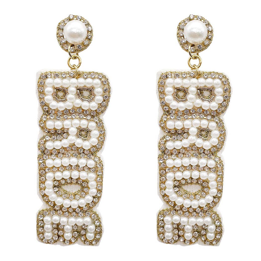 Beaded Pearl Bride Earrings